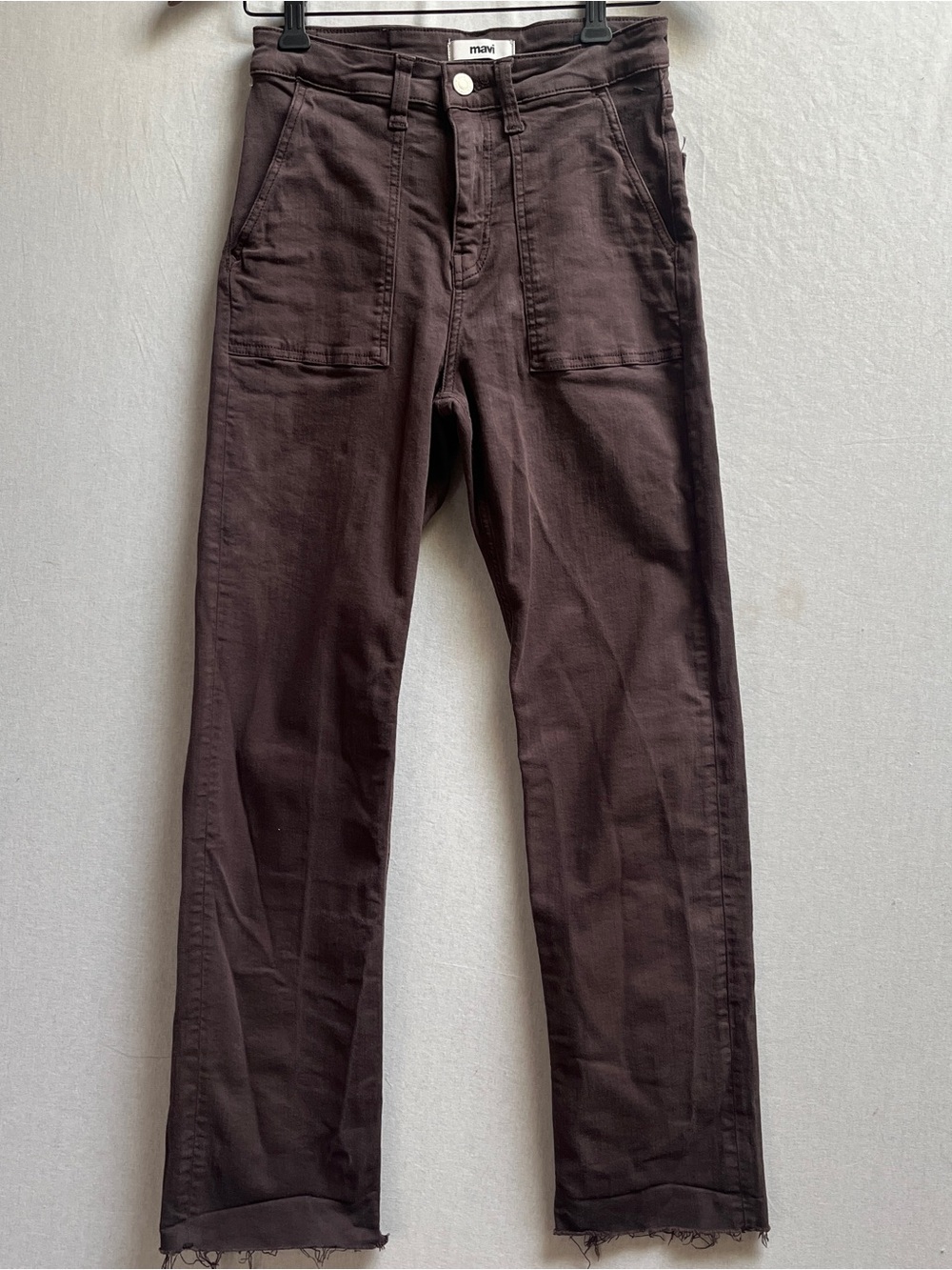 Mavi Shelia High Rise Straight Leg Chino Raw Hem Pants Size 26 Cotton